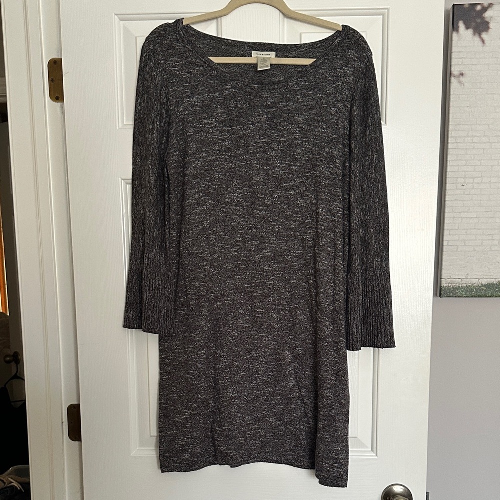 Max Studio Heather Gray Long Sleeve Dress